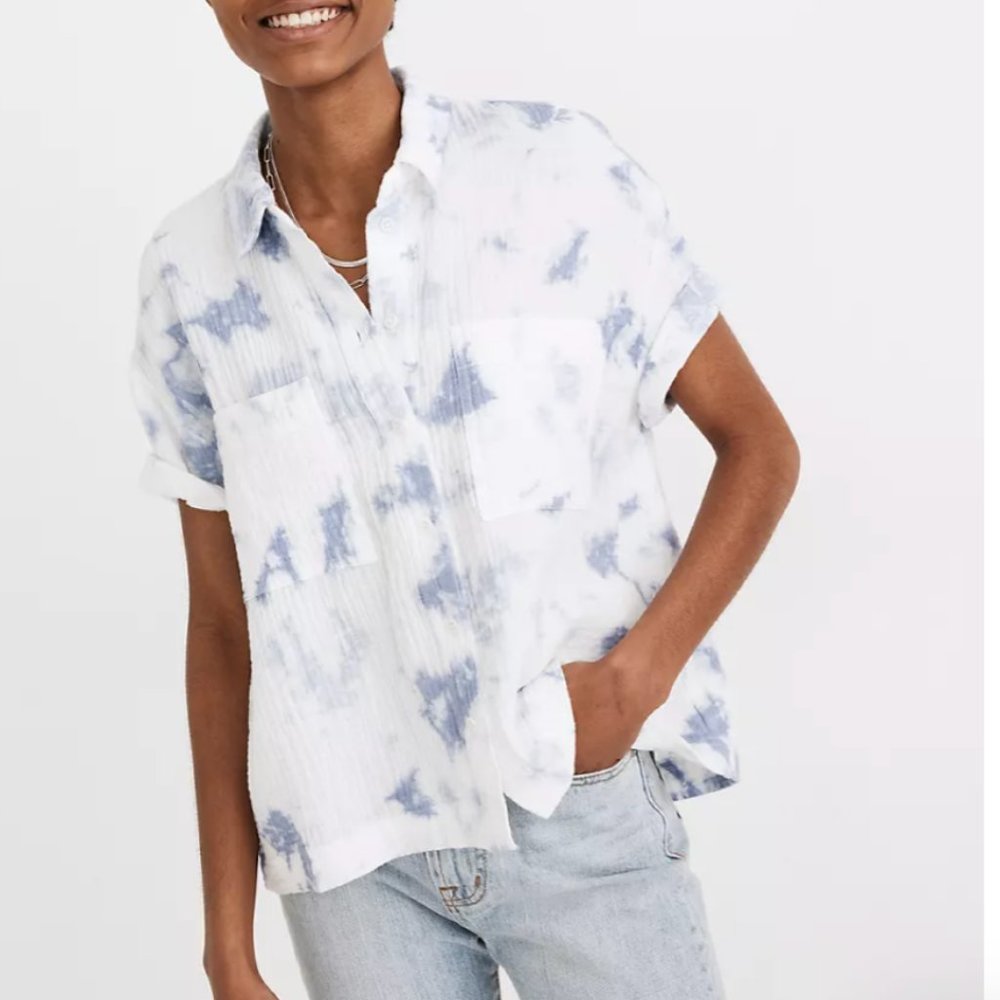 Madewell Lightspun Beachside Shirt in Tie-Dye 1X